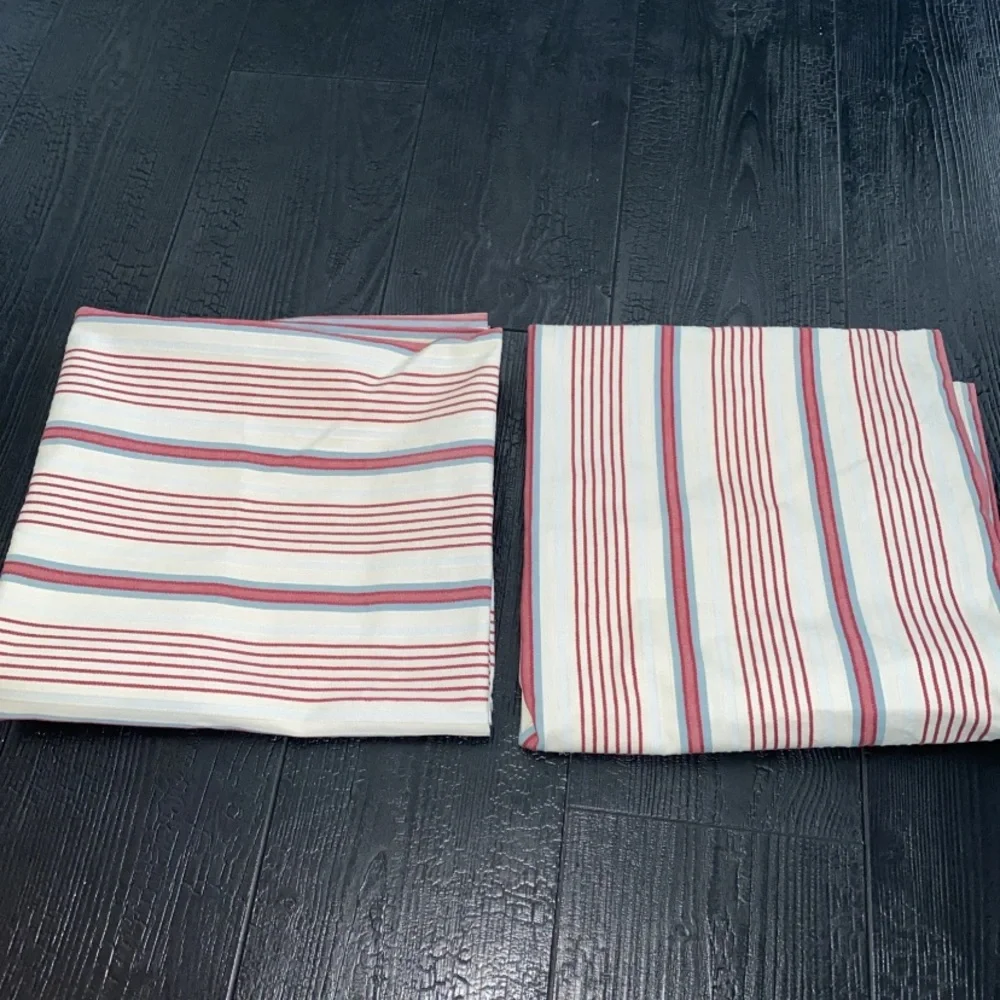 IKEA Alvine Raffla Pillow Cover SET (2) 25”‎ x 25” Stripes 100% Cotton Buttons